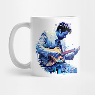 Acoustic Guitar Player Music Performance Abstract Mug